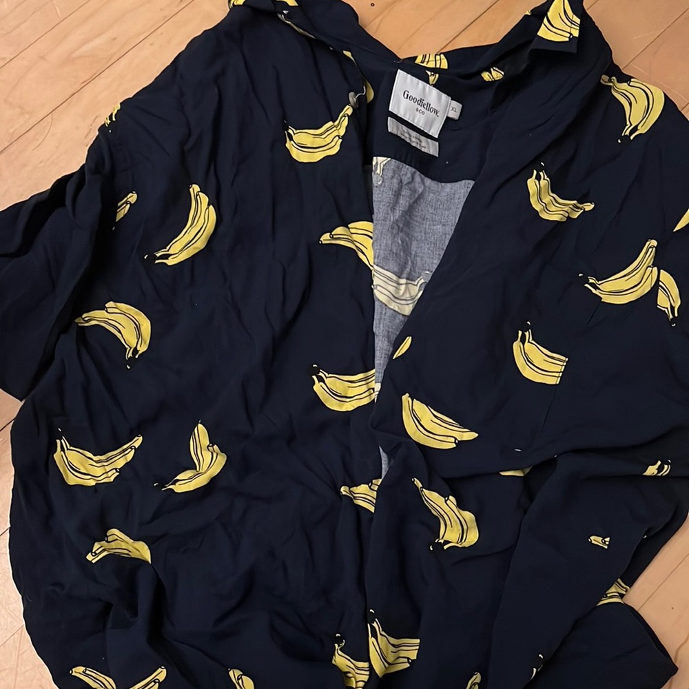 Dark Blue Banana Buttoned Shirt